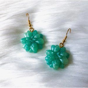 Mini Succulent Earrings-Minty Daydream